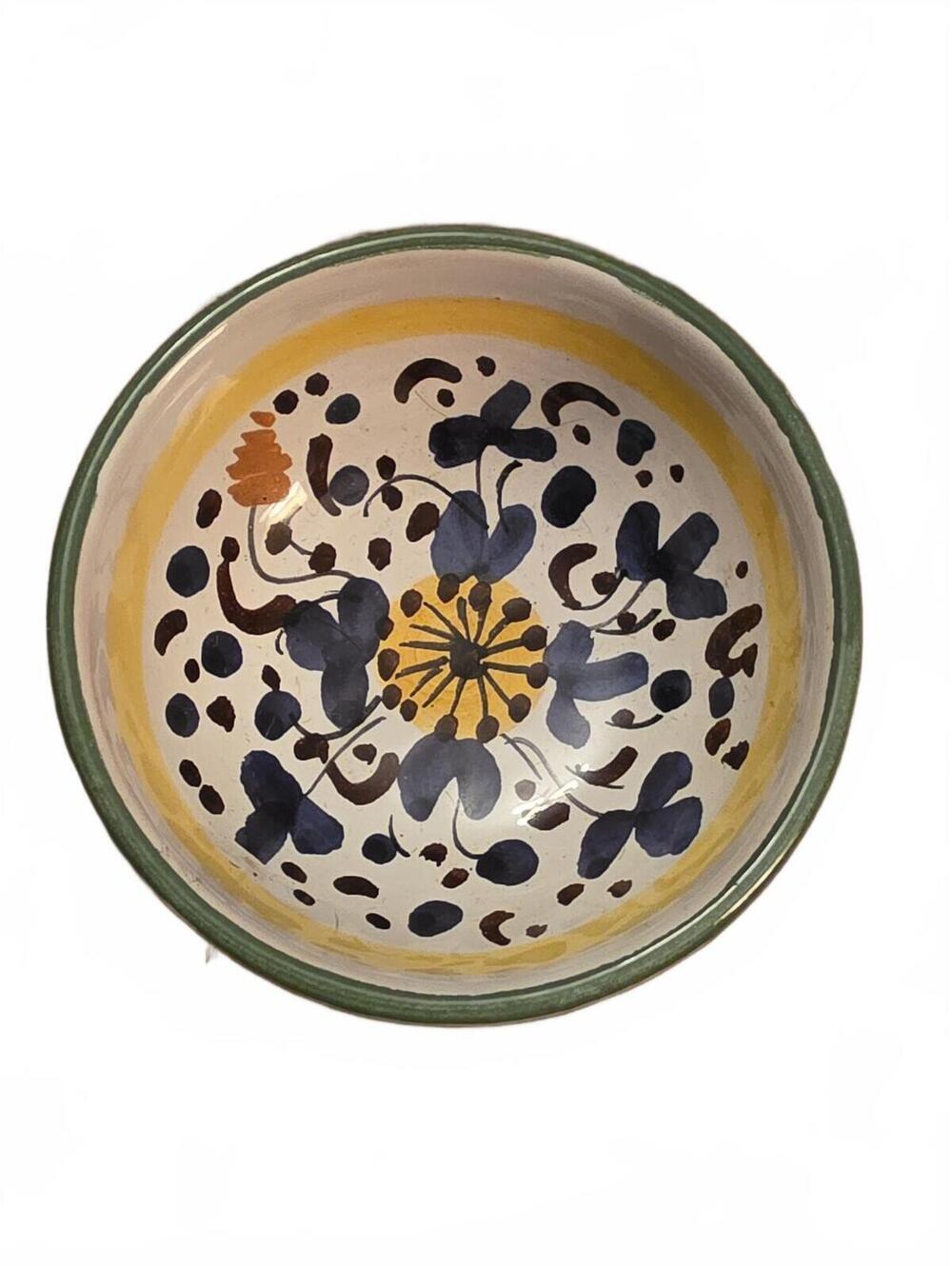 Vintage Italian Pottery Trinket Bowl San Gimignano Italy Hand Painted
